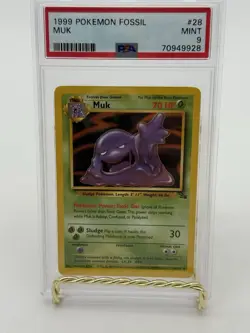 1999 Pokemon Fossil Muk #28/62 Non-Holo PSA 9 Mint WOTC Vintage Card - Image 2