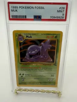 1999 Pokemon Fossil Muk #28/62 Non-Holo PSA 9 Mint WOTC Vintage Card - Image 3