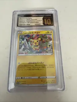 Japanese Pokemon 2022 Mischievous Pikachu Card 214/S-P CGC 10 Pristine - Image 1