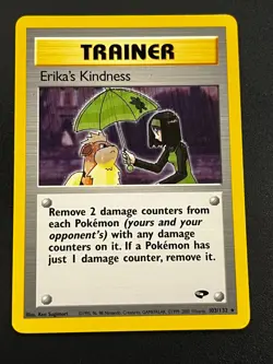 Erika's Kindness 103/132 - Gym Challenge Vintage Rare WOTC Pokemon TCG Card LP+ - Image 1