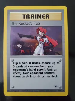 The Rocket's Trap 19/132 Holo Pokemon TCG Gym Heroes Trainer Card Lightly Played - Image 1