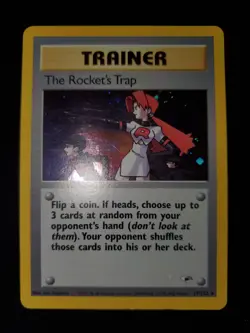 The Rocket's Trap 19/132 Holo Pokemon TCG Gym Heroes Trainer Card Lightly Played - Image 2