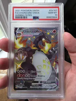 2021 POKEMON SWORD & SHIELD SHINING FATES #SV107 FULL ART/CHARIZARD VMAX PSA 10 - Image 1
