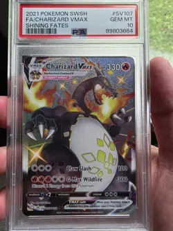 2021 POKEMON SWORD & SHIELD SHINING FATES #SV107 FULL ART/CHARIZARD VMAX PSA 10 - Image 2