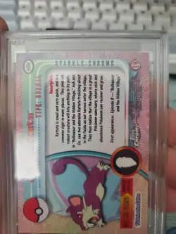 2000 Topps Chrome Pokemon Rattata #19 Sparkle Chrome PSA 9, POP 6 RARE! - Image 3
