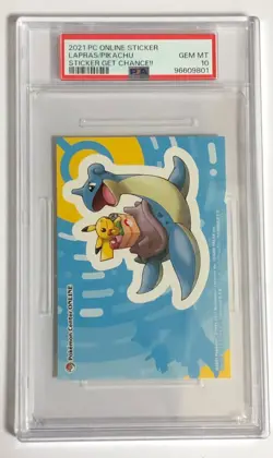 PSA 10 Pikachu Lapras Pokemon Center Online Get Chance sticker POP2 - Image 3