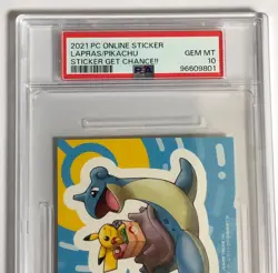 PSA 10 Pikachu Lapras Pokemon Center Online Get Chance sticker POP2 - Image 4