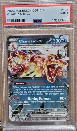 2023 Pokemon OBF En Charizard ex #125 PSA 9 - Image 1
