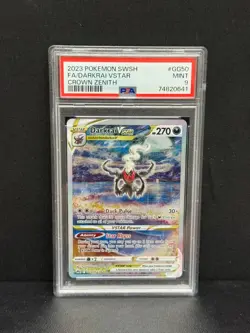 2023 Pokemon Darkrai VSTAR Full Art GG50/GG70 Crown Zenith English PSA 9 - Image 1