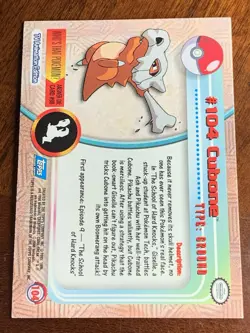2000 Topps Pokemon TV #104 Cubone Silver Foil FREE COMBINED SHIP - Image 2