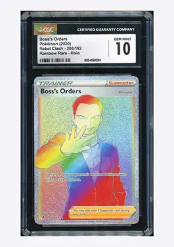 Pokemon CGC10 GEM MINT Boss’s Order Secret Rare 2020 200/192 Rebel Clash English - Image 1