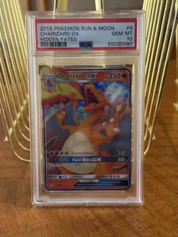 2019 POKEMON HIDDEN FATES CHARIZARD GX PSA 10 GEM MINT 9/68 - Image 1