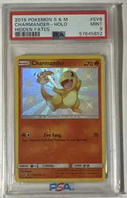 2019 Pokemon Sun & Moon Hidden Fates CHARMANDER Holo SV6/SV94 PSA 9 MINT - Image 1