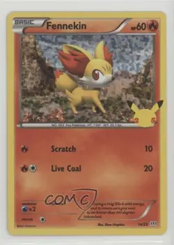 Fennekin Confetti Holo Pokemon Sword & Shield McDonald's Collection #14 - Image 1