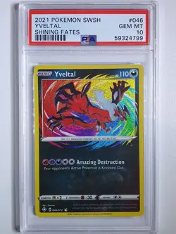 2021 Pokemon Yveltal 046/072 AMAZING RARE Shining Fates - PSA 10 - Image 1
