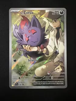 Pokemon Card N's Zorua 189 Pokemon Center Black Star Promo Journey Together - Image 3
