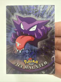 2000 Topps Pokemon Tv Animation Edition Blue Foil Card #93 Haunter Damage - Image 1