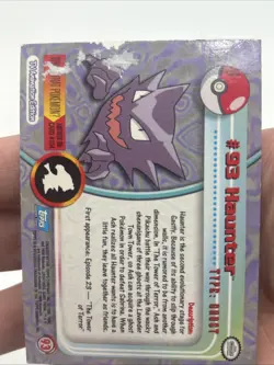 2000 Topps Pokemon Tv Animation Edition Blue Foil Card #93 Haunter Damage - Image 4