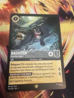 Disney Lorcana TCG Bagheera Legendary Creature Card Archazia's Island 198/204 - Image 1