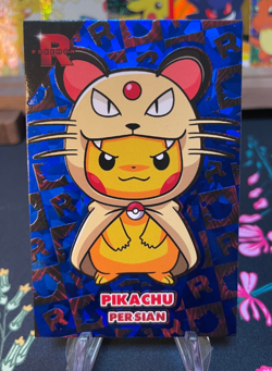 Pikachu Poncho Persian - Blue Holo Box Hit - Team Rocket Card Database - Pokemon - Image 1