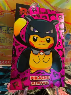 Pikachu Poncho Mewtwo Magenta Holo BOX HIT Team Rocket Card Pokemon - Image 3