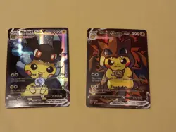 2 Pikachu Pokemon Card Holo GX VSTAR VMAX GX EX Cosplay Art - Image 1