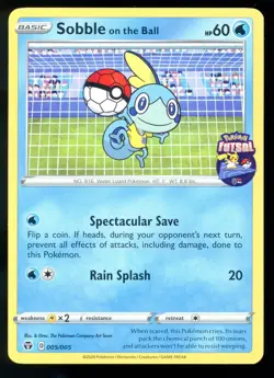 Sobble On The Ball 005/005 Futsal Soccer Promo English Pokemon Card - Image 1