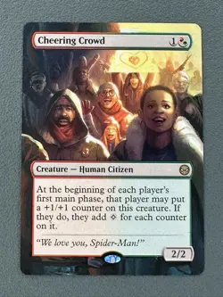 Cheering Crowd MTG Marvel's Spider-Man Hand Painted Borderless Full Altered Art - Image 1