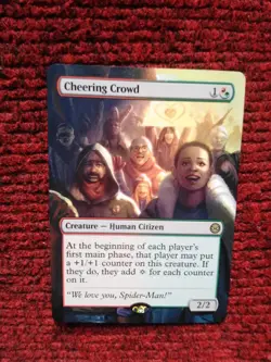 Cheering Crowd MTG Marvel's Spider-Man Hand Painted Borderless Full Altered Art - Image 2