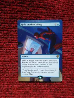 Hide on the Ceiling MTG Marvel's Spider-Man Hand Painted Borderless Altered Art - Image 2