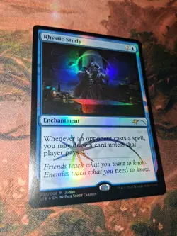 MTG FOIL Rhystic Study Judge NM Very Nice! - Image 3