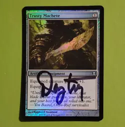 Danny Trejo AUTO MTG Trusty Machete Foil Magic Gathering RPG Rare Movie Actor - Image 1