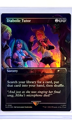 2024 MTG Magic the Gathering Secret Lair Borderless Foil #1592 Diabolic Tutor - Image 1