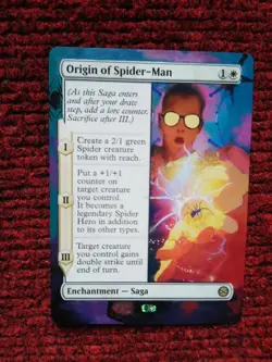 Origin of Spider-Man MTG Marvel's Spider-Man Hand Painted Borderless Altered Art - Image 2