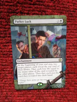 Parker Luck MTG Marvel's Spider-Man Hand Painted Borderless Extended Altered Art - Image 2