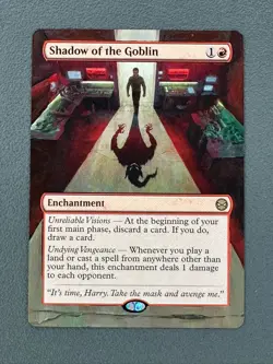 Shadow of the Goblin MTG Marvel's Spider-Man Hand Painted Borderless Altered Art - Image 1