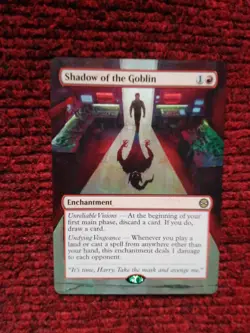 Shadow of the Goblin MTG Marvel's Spider-Man Hand Painted Borderless Altered Art - Image 2