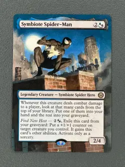Symbiote Spider-Man MTG Marvel's Spider-Man Hand Painted Borderless Altered Art - Image 1
