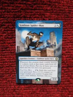 Symbiote Spider-Man MTG Marvel's Spider-Man Hand Painted Borderless Altered Art - Image 2