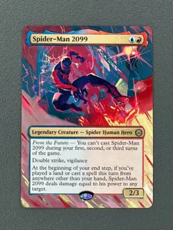 Spider-Man 2099 MTG Marvel's Spider-Man Hand Painted Borderless Full Altered Art - Image 1
