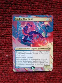 Spider-Man 2099 MTG Marvel's Spider-Man Hand Painted Borderless Full Altered Art - Image 2