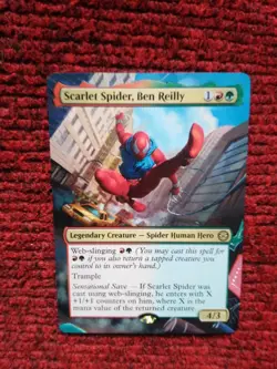 Scarlet Spider, Ben Reilly MTG Marvel's Spider-Man Hand Painted Full Altered Art - Image 2