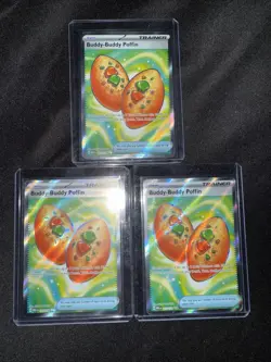 Lot Of 3 Buddy Buddy Poffin 167/132 Pokemon Mega Evolution Full Art Trainer - Image 1