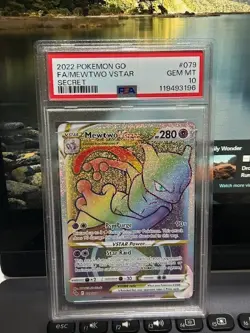 2022 POKEMON GO #079 FA/MEWTWO VSTAR SECRET PSA 10 GEM MINT - Image 1
