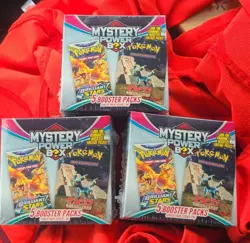 Pokemon Mystery Power Box Lot of 3 Chase Pack Seeded 1:10 15 Booster Packs Total - Image 1