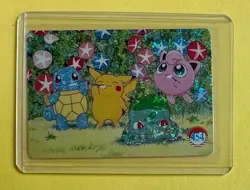 PIKACHU SQUIRTLE BULBASAUR Pokemon Pocket Monsters Vending Prism Sticker NM Holo - Image 1