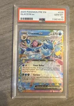 2025 Pokemon Pre Glaceon Ex 026 Psa Gem Mint 10 - Image 1