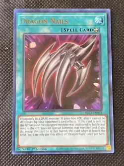 YuGiOh! - Dragon Nails BLCR-EN003 Ultra Rare 1st Edition Near Mint - Image 1