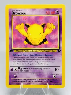 Drowzee 54/82 1st Edition Team Rocket 2000 Pokemon Card WotC - NM - Image 1