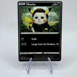 Halloween - Michael Meyers x Pikachu Custom Fan Full Art Card - Image 1